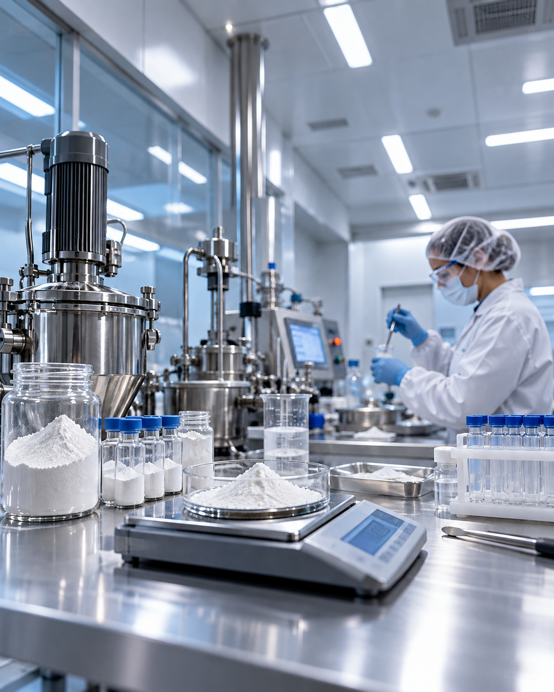 Forschungsmaterialien, angeordnet in einer Laborumgebung